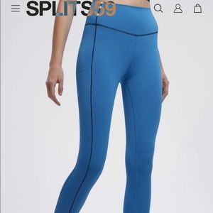 Splits59 Blue Leggings with Black Stiching